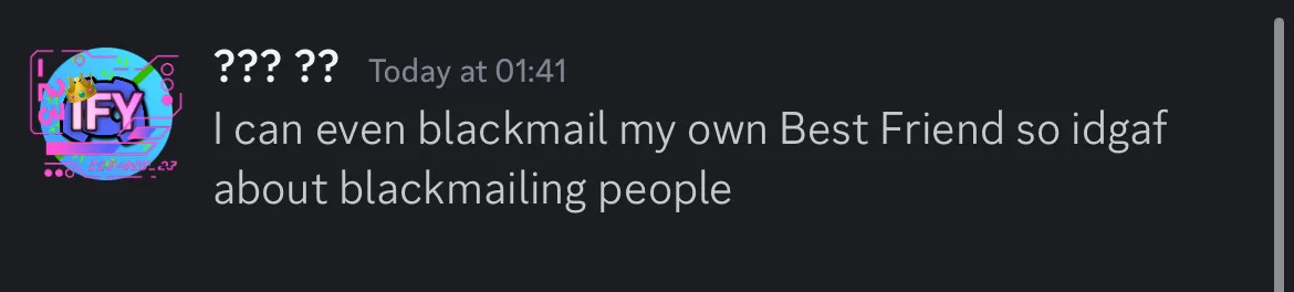 Matheus saying that he can blackmail his own best friend so he doesn't care about blackmail
