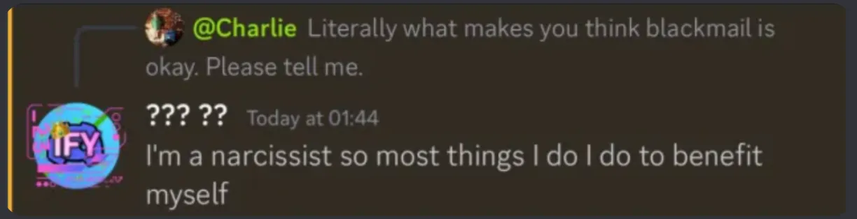 Matheus saying that he's a narcissist so \